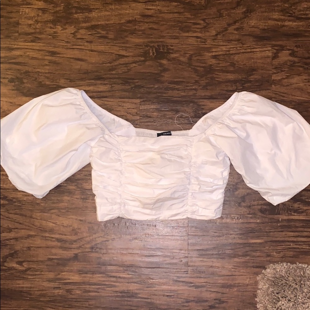 cropped off the shoulder top